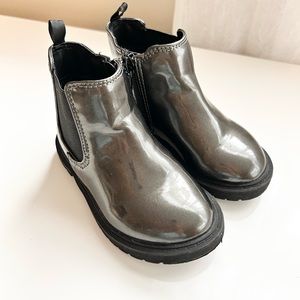 GAP Kids Silver and Black Boots